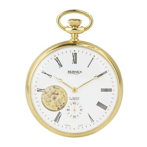 Bernex (Pocket Watches) Open Face Gold Plated Pocket Watch