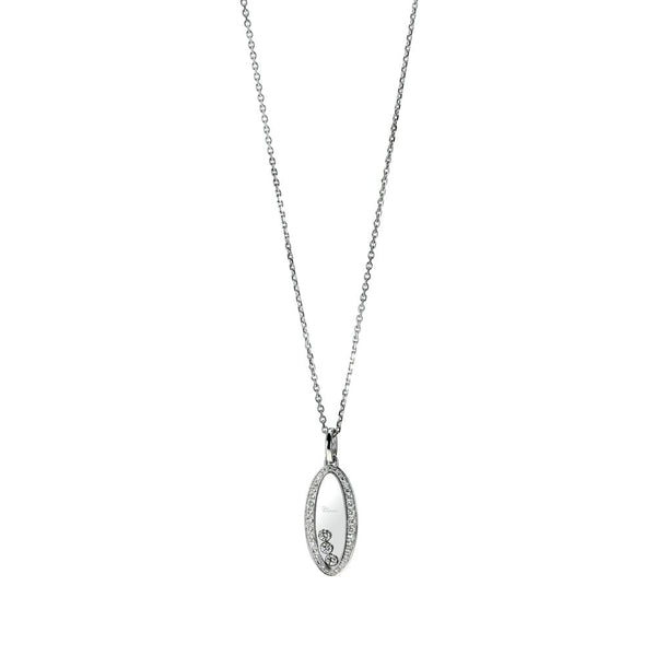 Chopard 18ct White Gold Happy Diamond Set Oval Pendant