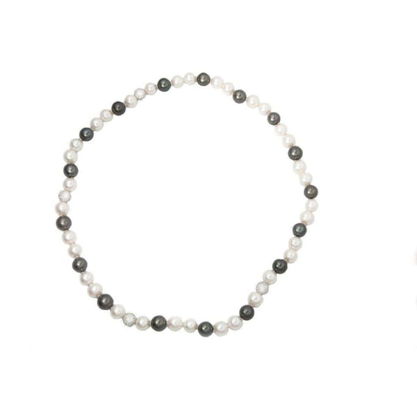 Finnies The Jewellers 1 Row Necklace With Tahitian & Fresh Water Pearls