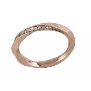 Finnies The Jewellers 14ct Rose Gold Diamond Thin Twist Dress Ring