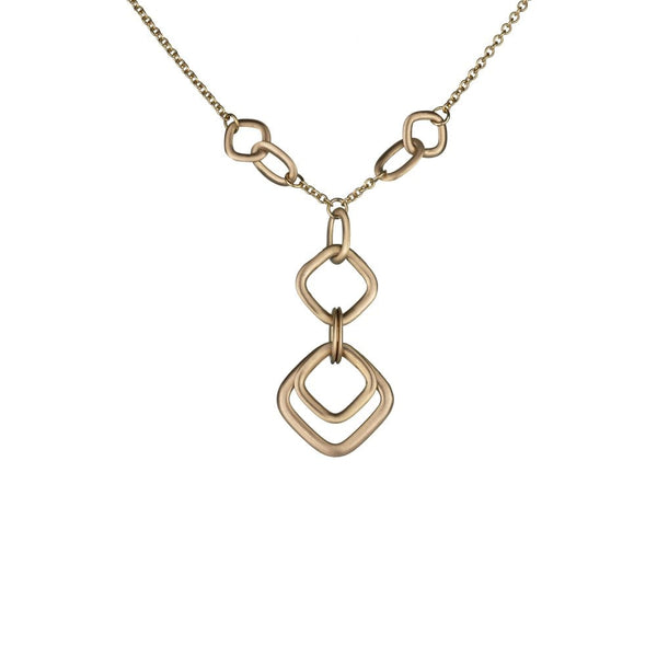 Finnies The Jewellers 14ct Rose Gold Open Square and Oval Link Pendant