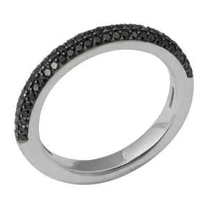 Finnies The Jewellers 14ct White Gold Black Diamond Dress Ring
