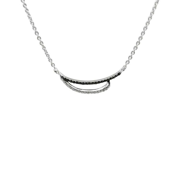 Finnies The Jewellers 14ct White Gold Black & White Diamond Centrepiece Necklace