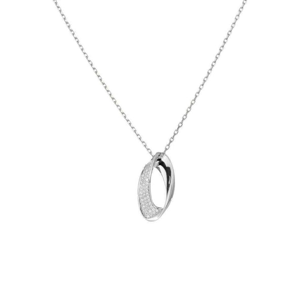 Finnies The Jewellers 14ct White Gold Diamond Twist Pendant and 16
