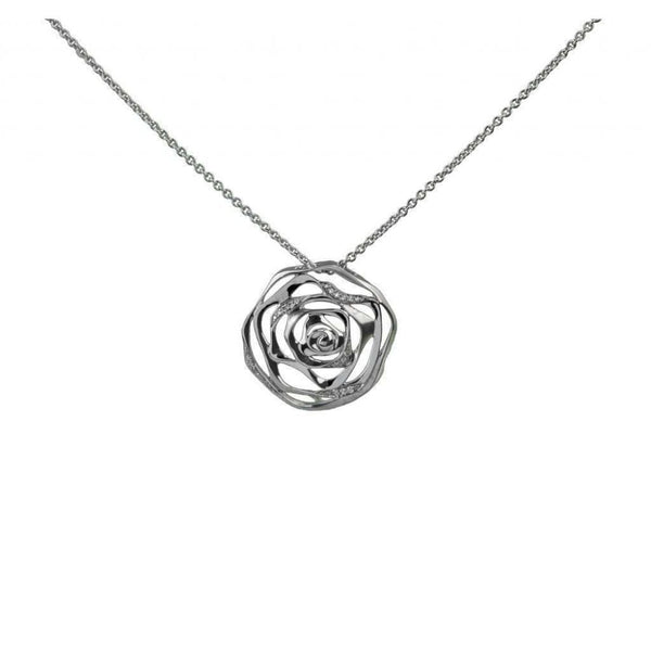 Finnies The Jewellers 14ct White Gold Open Diamond Floral Pendant