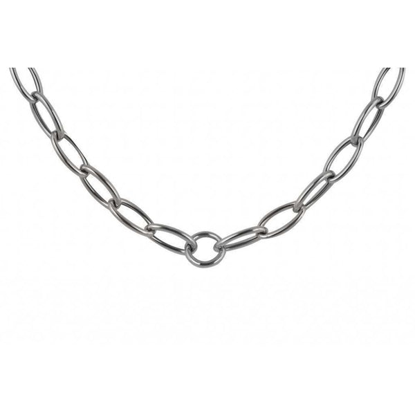 Finnies The Jewellers 14ct White Gold Open Oval Links Necklet