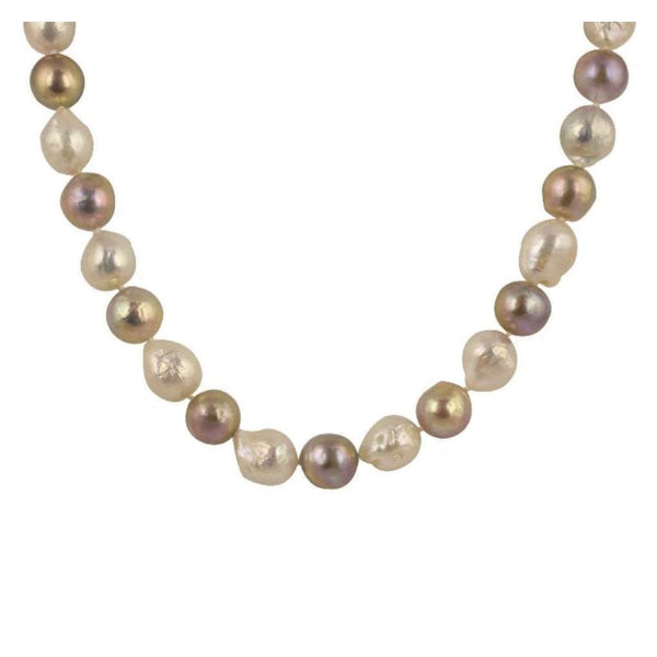 Finnies The Jewellers 14ct Yellow Gold Brown and White Freshwater Pearl Necklet