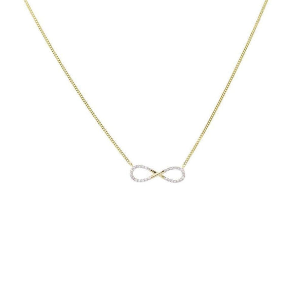 Finnies The Jewellers 14ct Yellow Gold Diamond Infinity Necklace on 17