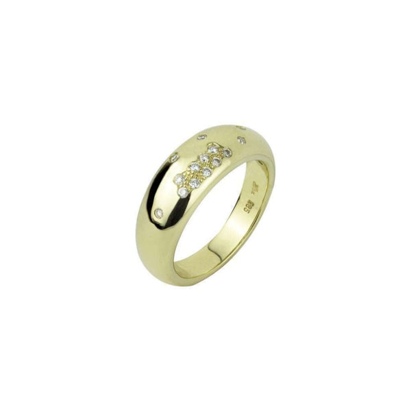 Finnies The Jewellers 14ct Yellow Gold Diamond Set Graduated Band Scattered Diamonds