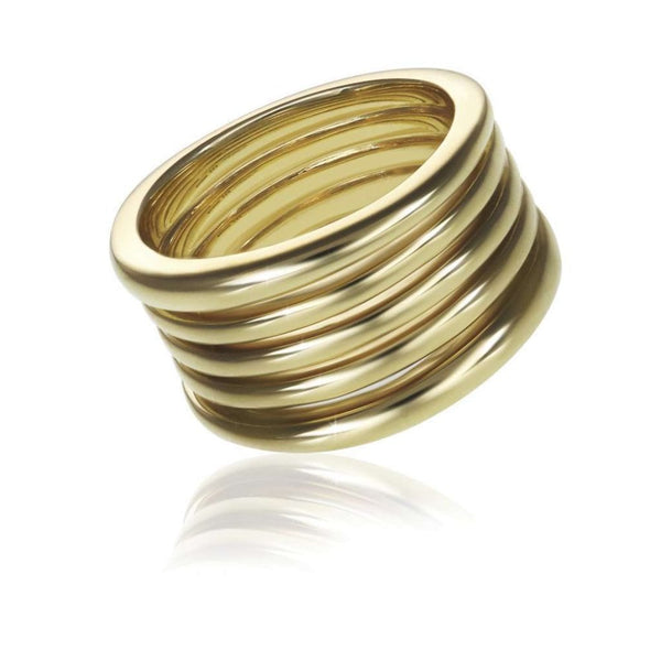Finnies The Jewellers 14ct Yellow Gold Five Row Dress Ring