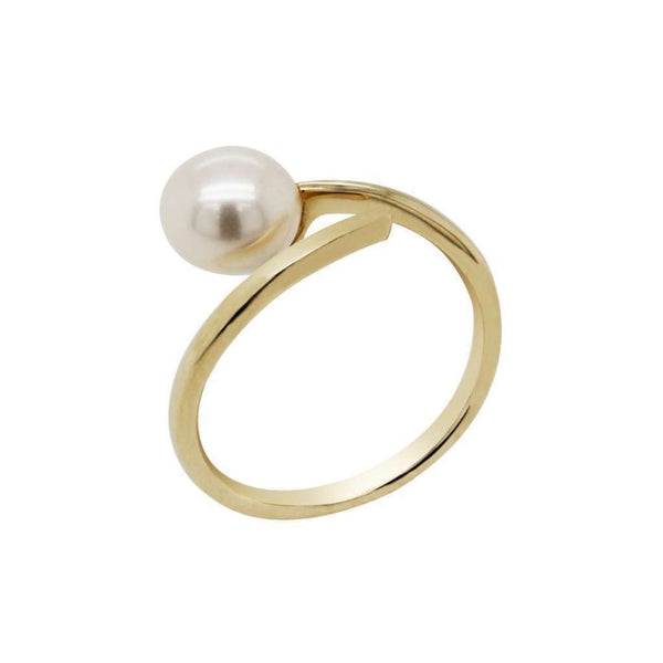 Finnies The Jewellers 14ct Yellow Gold Freshwater Pearl & Torq Dress Ring