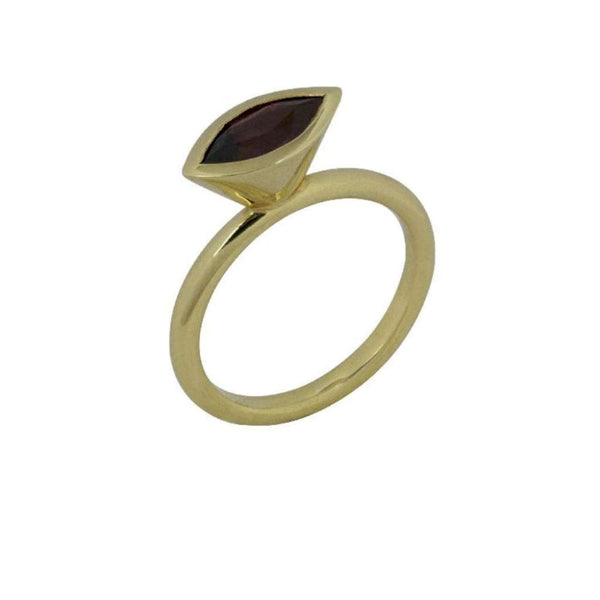 Finnies The Jewellers 14ct Yellow Gold Marquise Cut Rhodalite Garnet Dress Ring