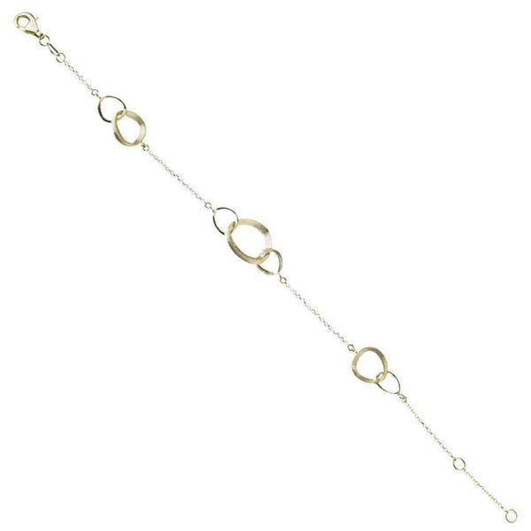Finnies The Jewellers 14ct Yellow Gold Satin Polished Linked Open Shapes Bracelet
