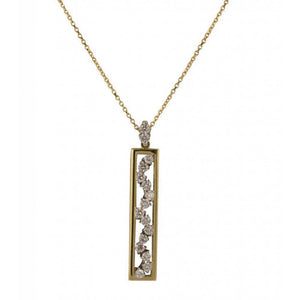 Finnies The Jewellers 14ct Yellow White Gold Diamond Oblong Pendant