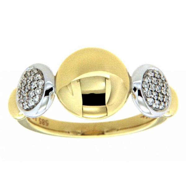 Finnies The Jewellers 14ct Yellow & White Gold Diamond Three Circle Dress Ring