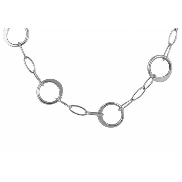 Finnies The Jewellers 14ctWhite Gold Oval Links Necklet