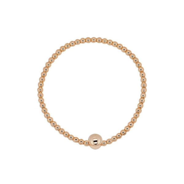 Finnies The Jewellers 18ct Rose Gold Ball Stretchy Bracelet