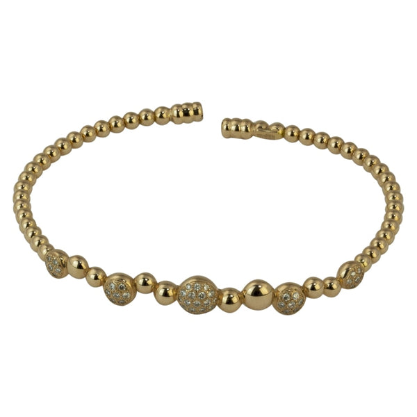 Finnies The Jewellers 18ct Rose Gold Diamond Bubble & Bead Design Bangle