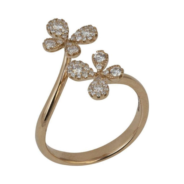Finnies The Jewellers 18ct Rose Gold Diamond Flower Torque Ring