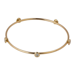 Finnies The Jewellers 18ct Rose Gold Diamond Sprung Bangle 0.76ct