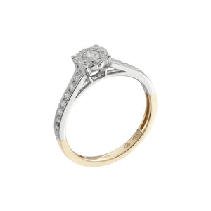Finnies The Jewellers 18ct Rose & White Gold Diamond Cluster Ring