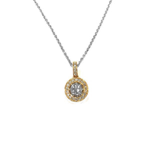 Finnies The Jewellers 18ct White And Rose Gold Round Diamond Pendant