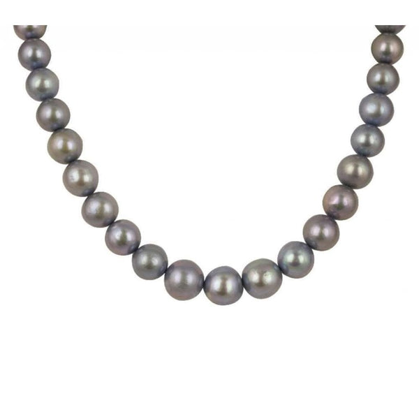 Finnies The Jewellers 18ct White Gold Ball on 1 Row Grey Cultured Pearl Necklet