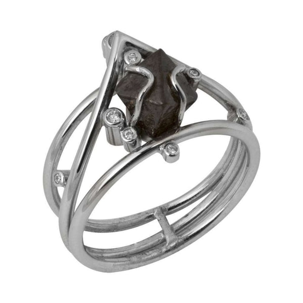 Finnies The Jewellers 18ct White Gold Brown Rough Diamond Ring