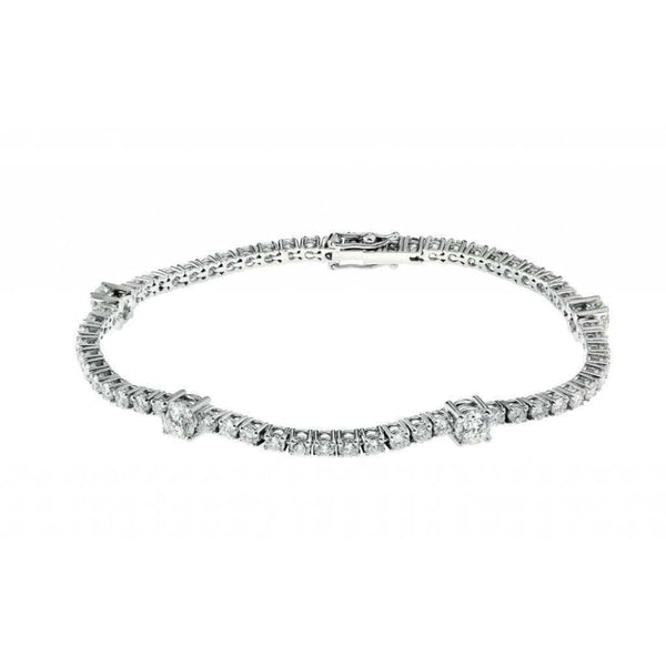 Finnies The Jewellers 18ct White Gold Claw Set Diamond Tennis Bracelet 4.97ct