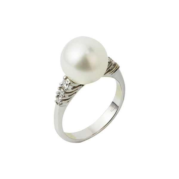 Finnies The Jewellers 18ct White Gold Diamond and Pearl Dress Ring