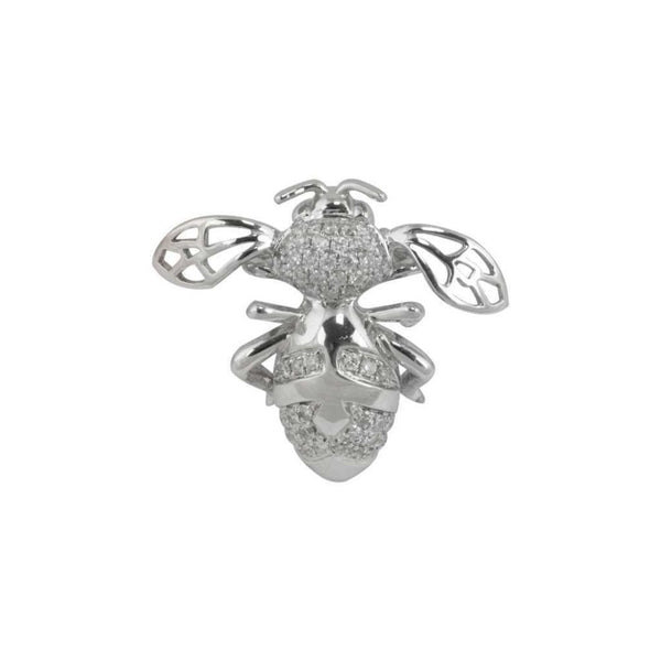 Finnies The Jewellers 18ct White Gold Diamond Bee Brooch