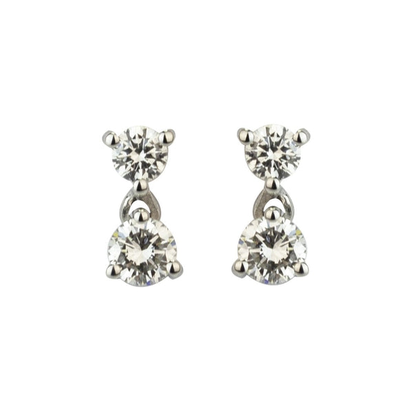 Finnies The Jewellers 18ct White Gold Diamond Chain Drop Earrings 0.76ct