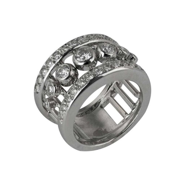 Finnies The Jewellers 18ct White Gold Diamond Chunky Dress Ring 0.97ct