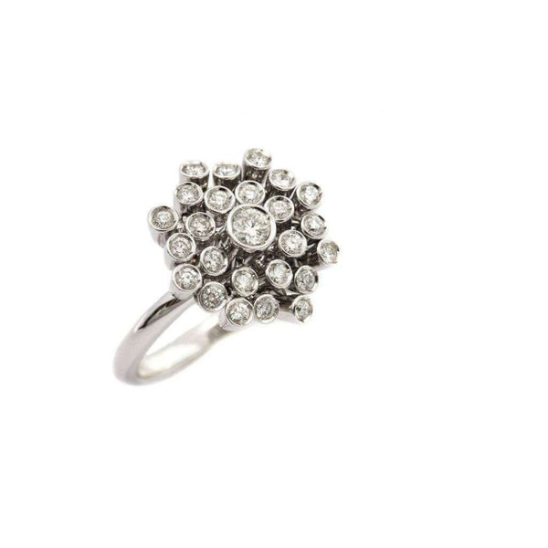 Finnies The Jewellers 18ct White Gold Diamond Cluster Ring 0.55ct