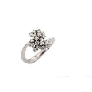 Finnies The Jewellers 18ct White Gold Diamond Cluster Twist Ring 0.60ct