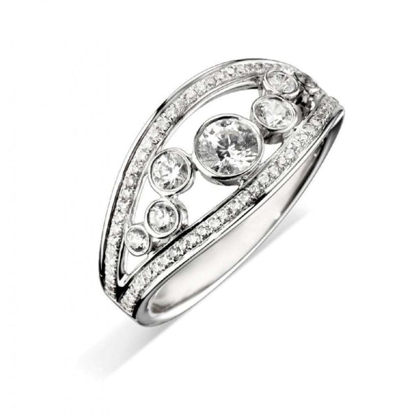 Finnies The Jewellers 18ct White Gold Diamond Dress Ring 1.02ct