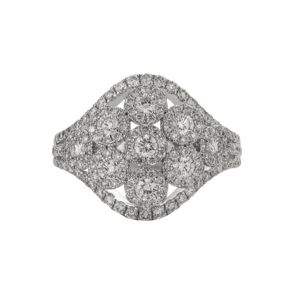 Finnies The Jewellers 18ct White Gold Diamond Dress Ring 1.32ct