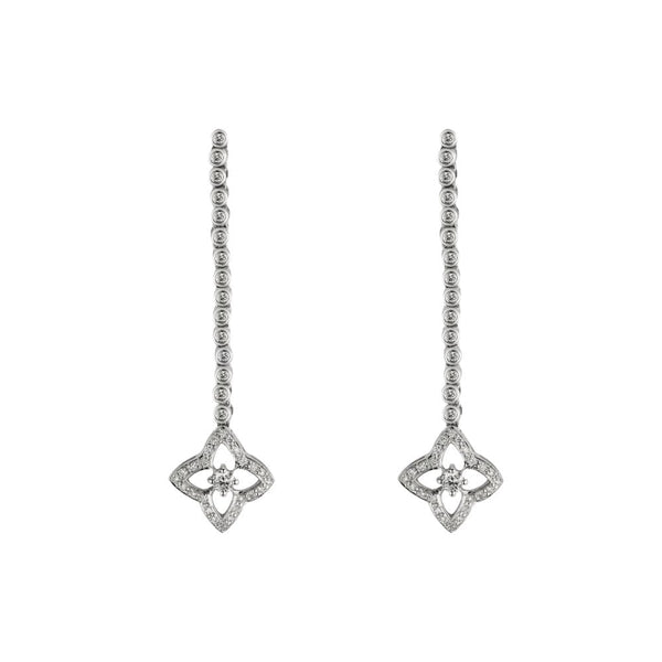 Finnies The Jewellers 18ct White Gold Diamond Drop Earrings 0.43ct