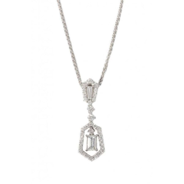 Finnies The Jewellers 18ct White Gold Diamond Fancy Drop Pendant 0.77ct