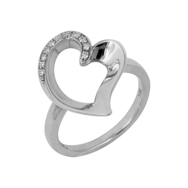 Finnies The Jewellers 18ct White Gold Diamond Grain Set Large Open Heart Dress Ring