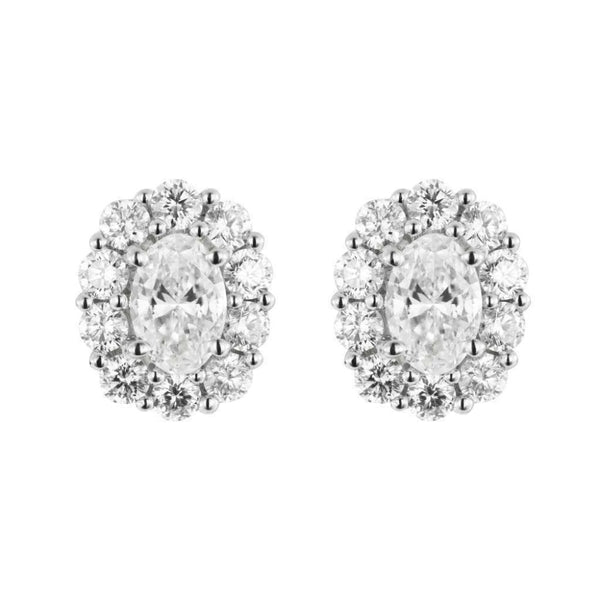 Finnies The Jewellers 18ct White Gold Diamond Halo Studs