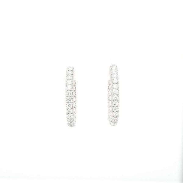 Finnies The Jewellers 18ct White Gold Diamond Hinged Hoop Earrings 1.92ct