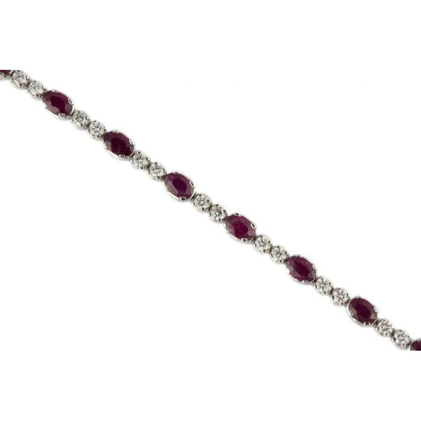 Finnies The Jewellers 18ct White Gold Diamond & Ruby Bracelet