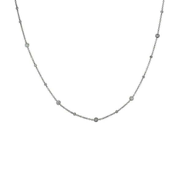 Finnies The Jewellers 18ct White Gold Diamond Set Chain Necklase