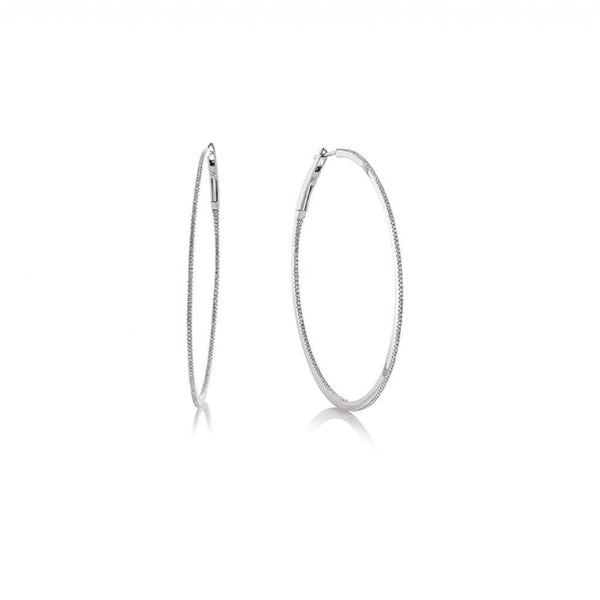 Finnies The Jewellers 18ct White Gold Diamond Set Hoops