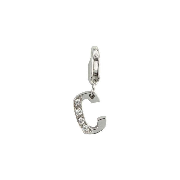 Finnies The Jewellers 18ct White Gold Diamond Set Initial C