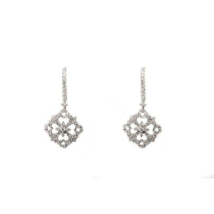 Finnies The Jewellers 18ct White Gold Diamond Set Open Cluster Hoop Earrings