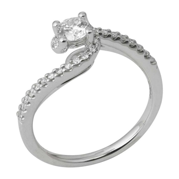 Finnies The Jewellers 18ct White Gold Diamond Twist Solitaire Ring