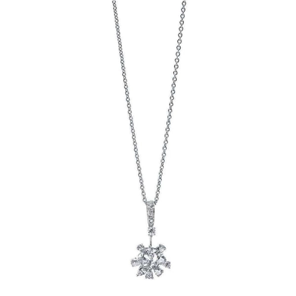 Finnies The Jewellers 18ct White Gold Fancy Cut Diamond Cluster Pendant