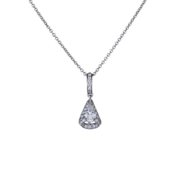 Finnies The Jewellers 18ct White Gold Fancy Cut Diamond Pear Shape Cluster Drop Penda